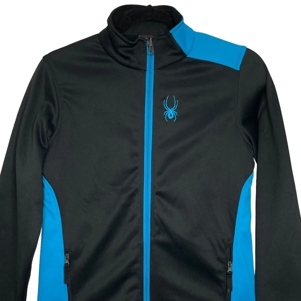 Spyder Black/Blue Full Zip Youth Jacket #235027